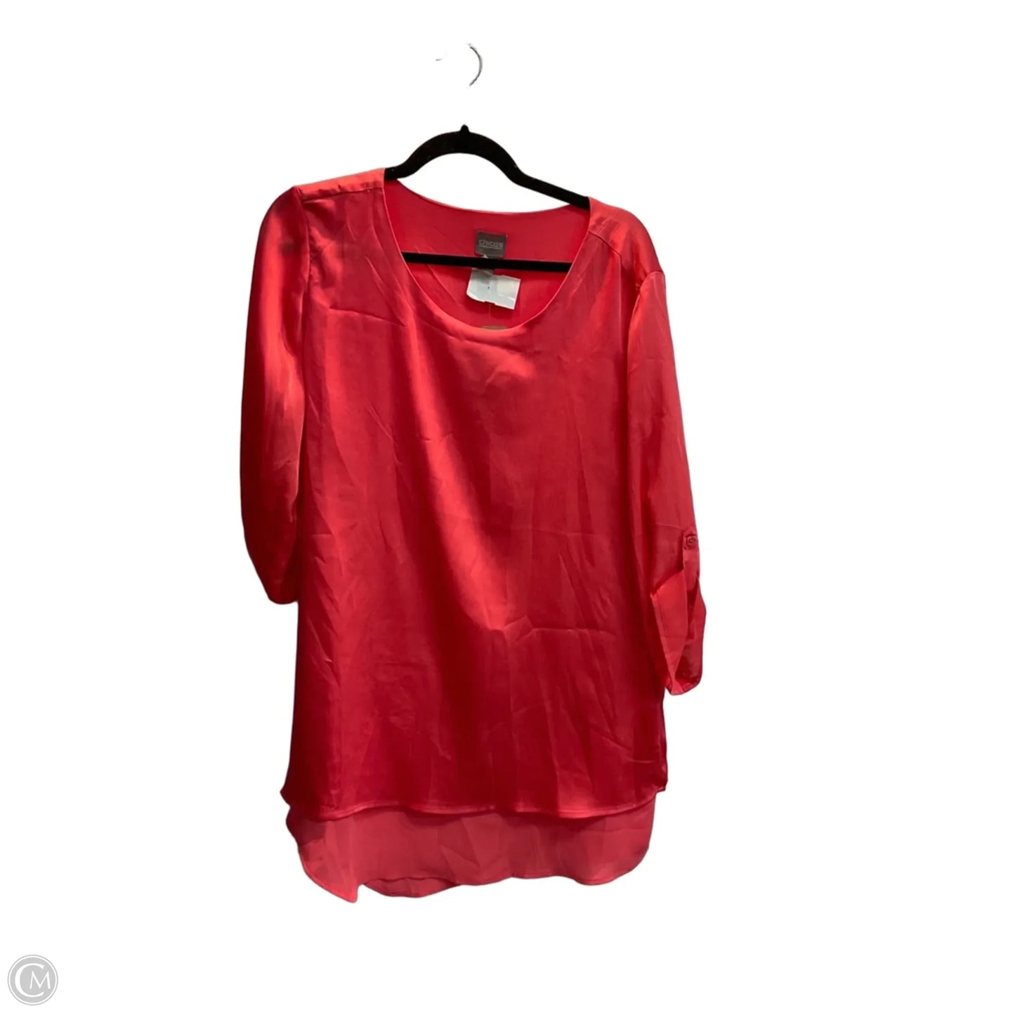 Blouse 3/4 Sleeve By Chicos In Pink, Size: L