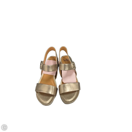 Sandals Heels Wedge By Sofft In Gold, Size: 7.5