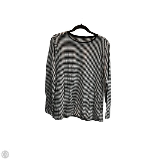 Top Long Sleeve Basic By Lands End In Striped Pattern, Size: 1x