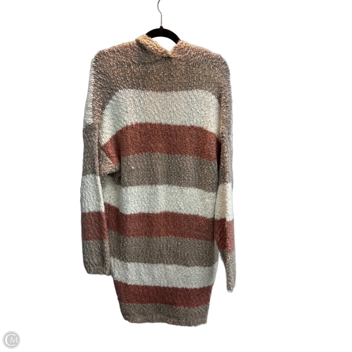 Sweater Cardigan By Adora In Striped Pattern, Size: L