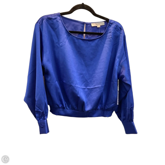 Blouse Long Sleeve By Loft In Blue, Size: Sp