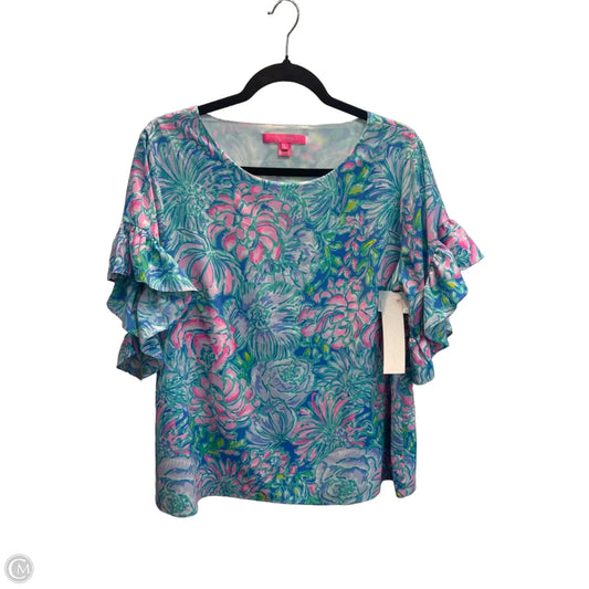 Top 3/4 Sleeve Designer By Lilly Pulitzer In Multi-colored, Size: L