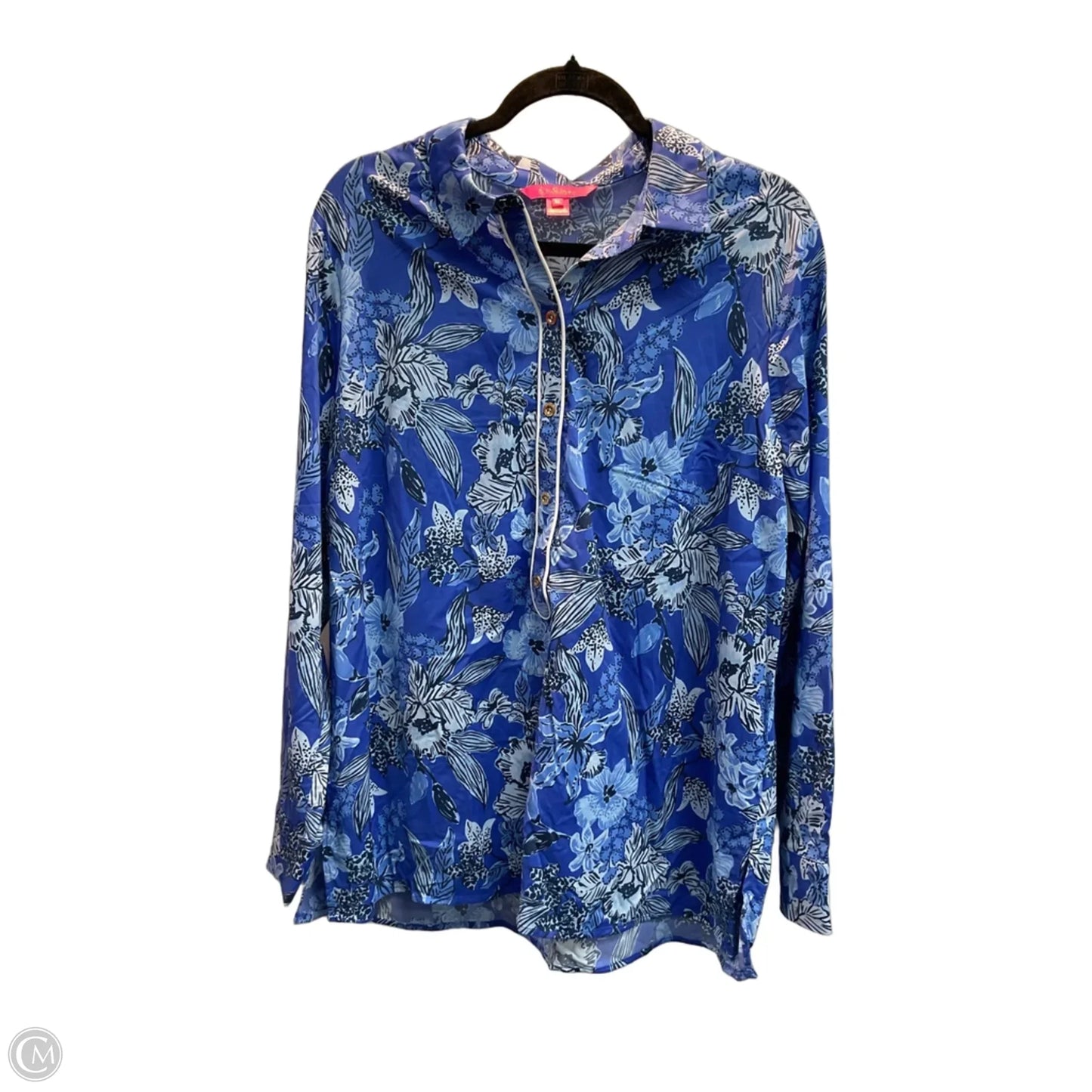 Blouse Designer By Lilly Pulitzer In Blue, Size: Xl