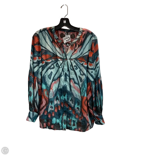 Blouse Long Sleeve By Chicos In Multi-colored, Size: S