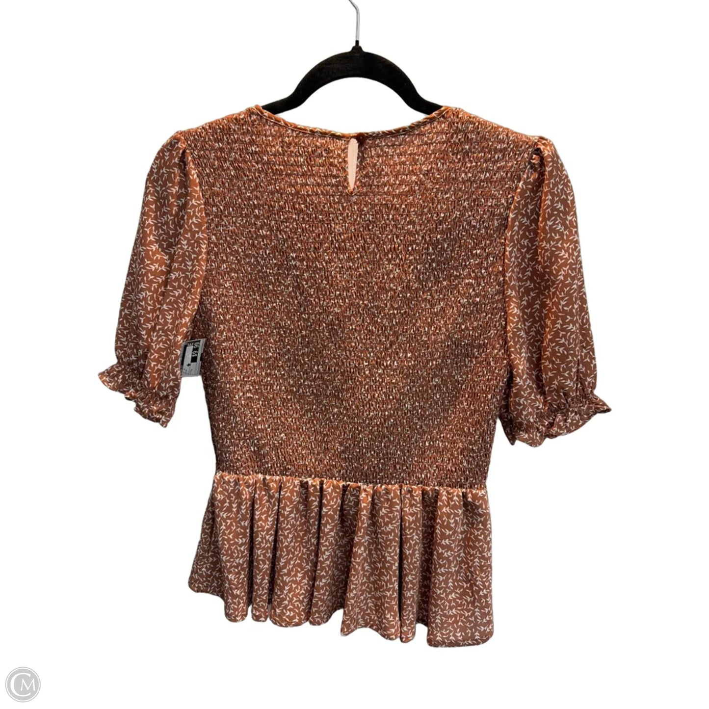 Top Short Sleeve By Wishlist In Brown, Size: S