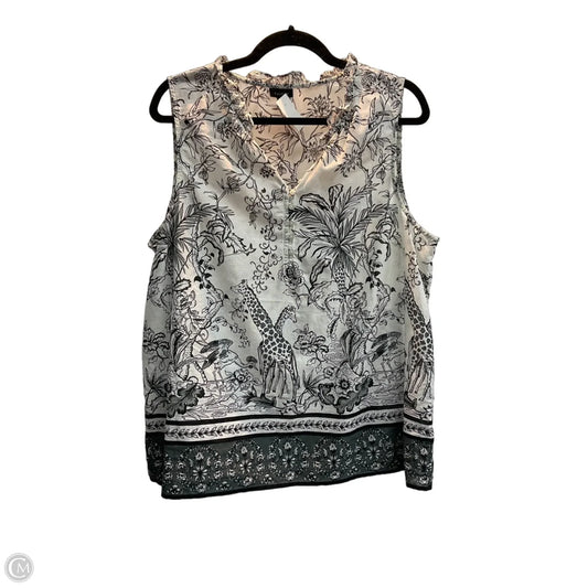 Top Sleeveless By Talbots In Black & White, Size: Xl