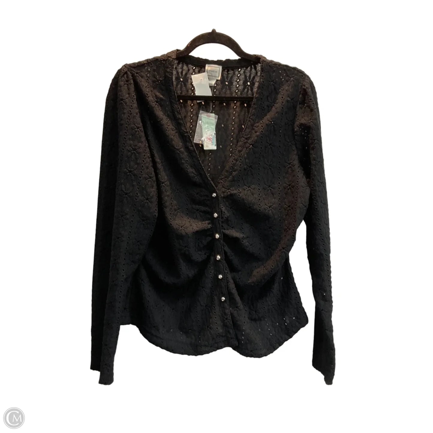 Top Long Sleeve By Maeve In Black, Size: 1x