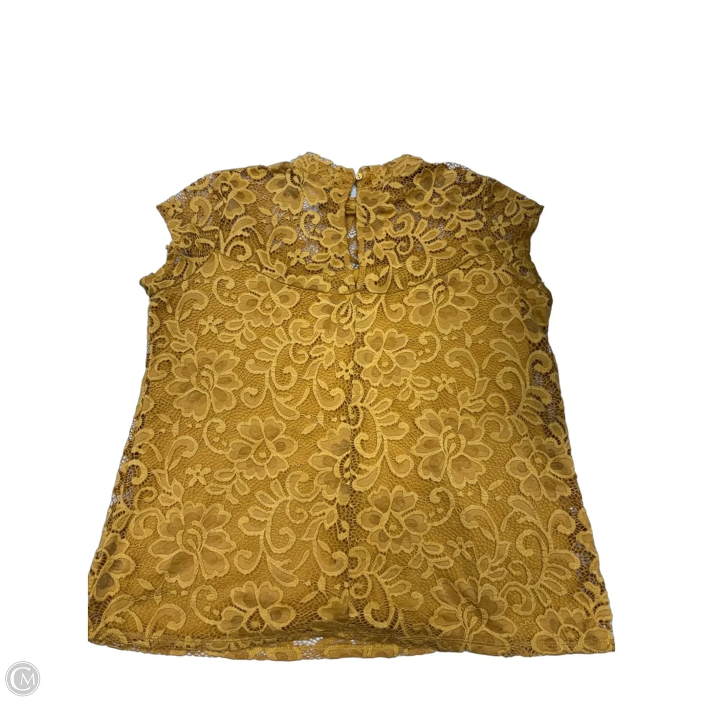 Top Short Sleeve By Onyx In Gold, Size: M