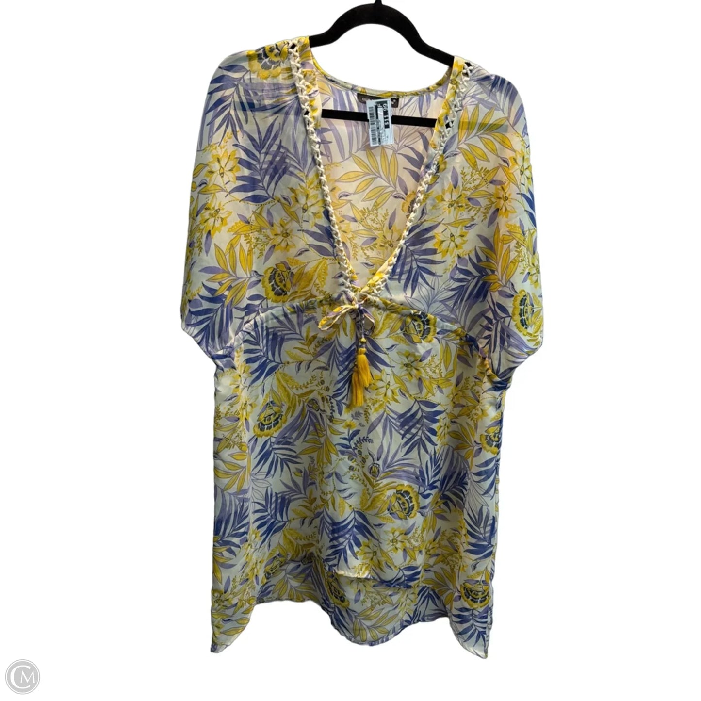 Swimwear Cover-up By Clothes Mentor In Blue & Yellow, Size: Xl