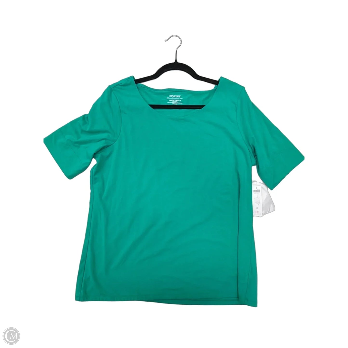 Top Short Sleeve Basic By Chicos In Teal, Size: L