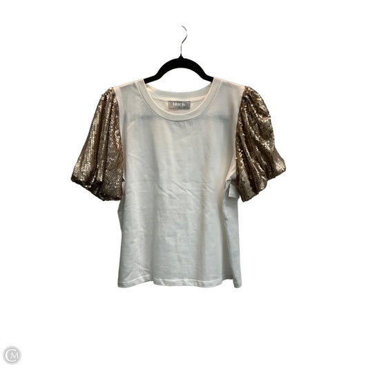 Top Short Sleeve By Blue B In Gold & White, Size: M