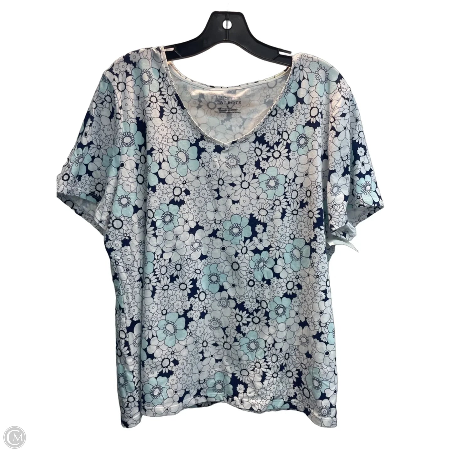 Top Short Sleeve Basic By Talbots In Floral Print, Size: Xl