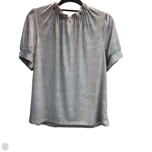Top Short Sleeve By Adrianna Papell In Polkadot Pattern, Size: L