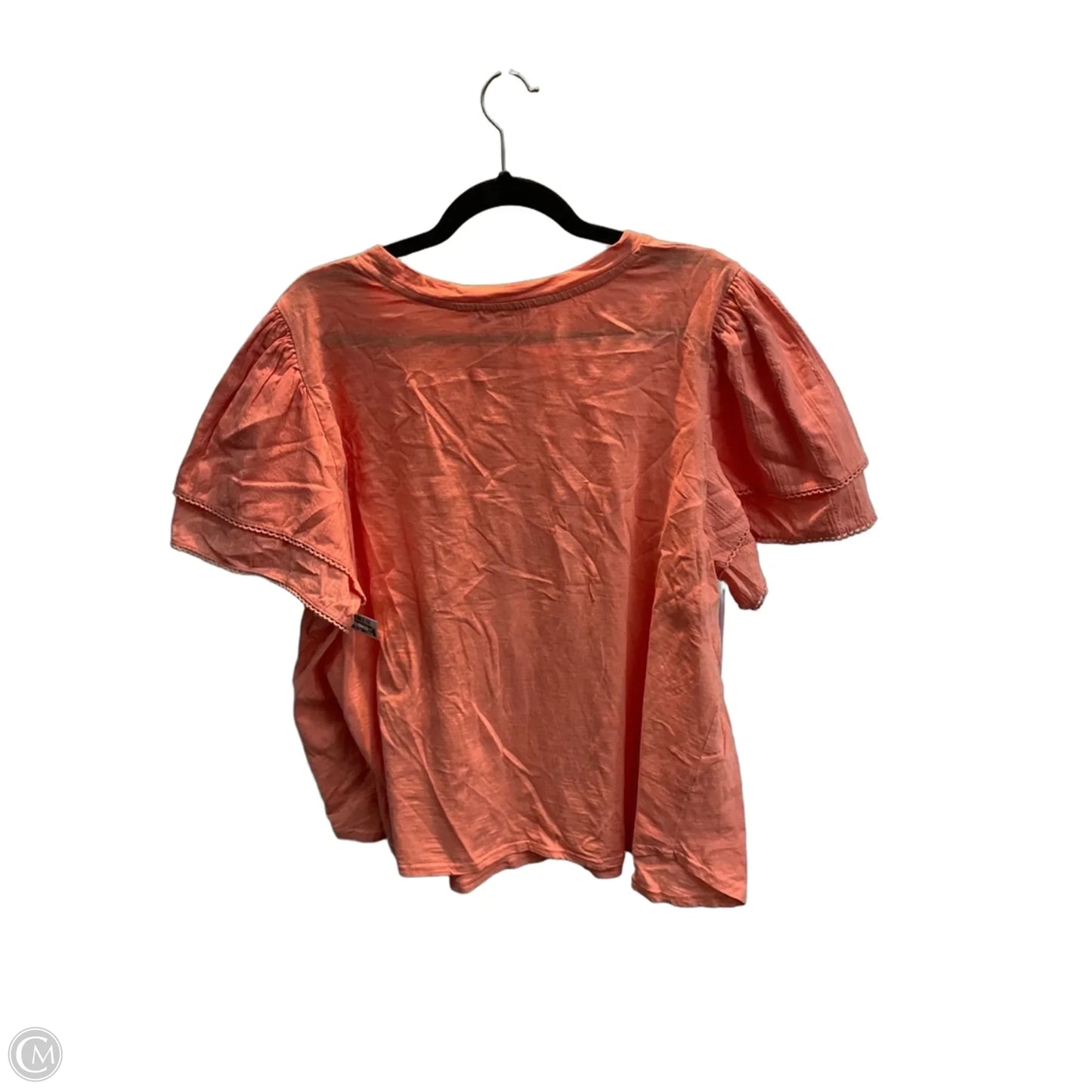 Top Short Sleeve By Jane And Delancey In Peach, Size: 2x