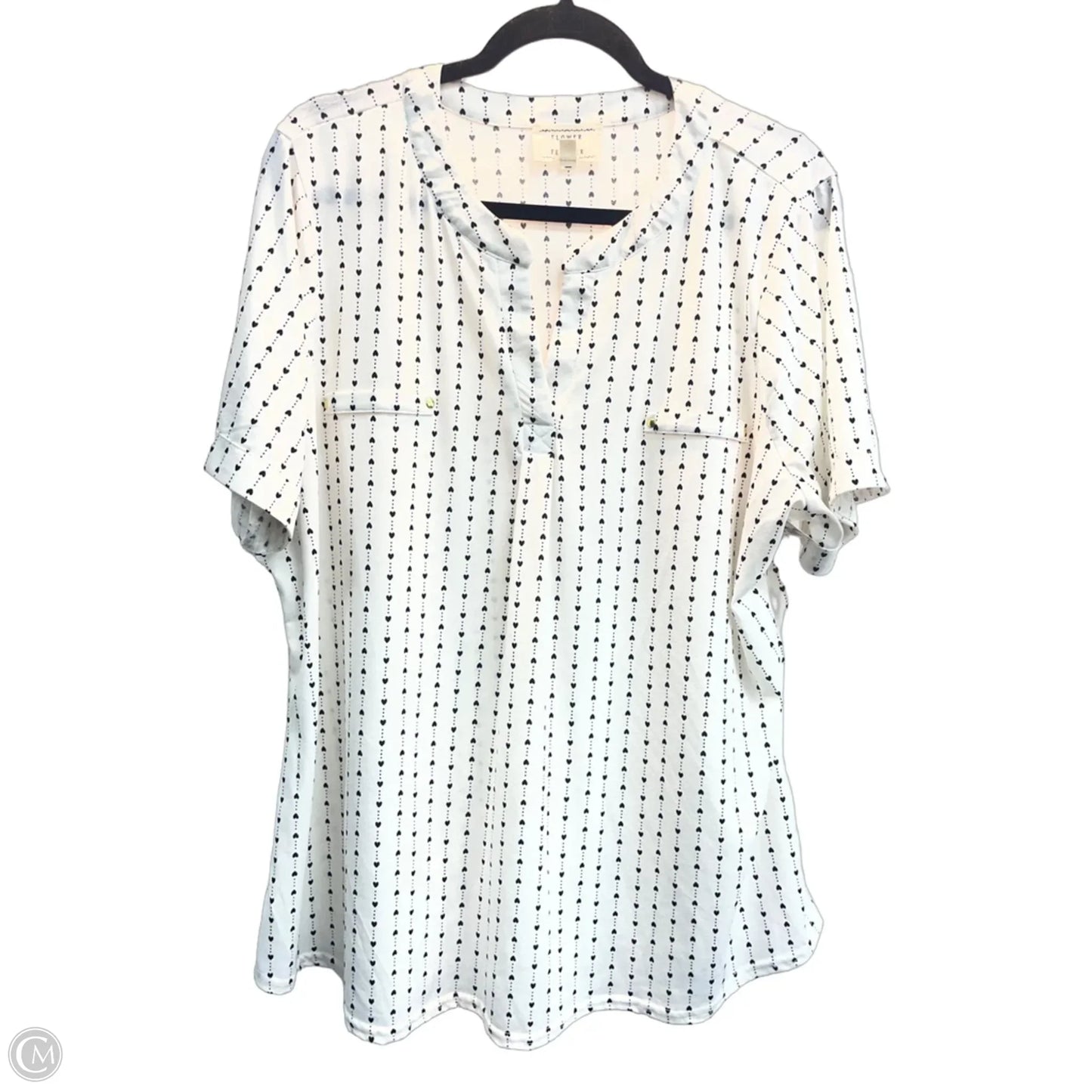 Top Short Sleeve By Clothes Mentor In Black & White, Size: 3x