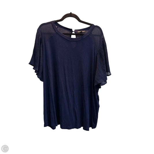 Top Short Sleeve By Cable And Gauge In Navy, Size: 3x
