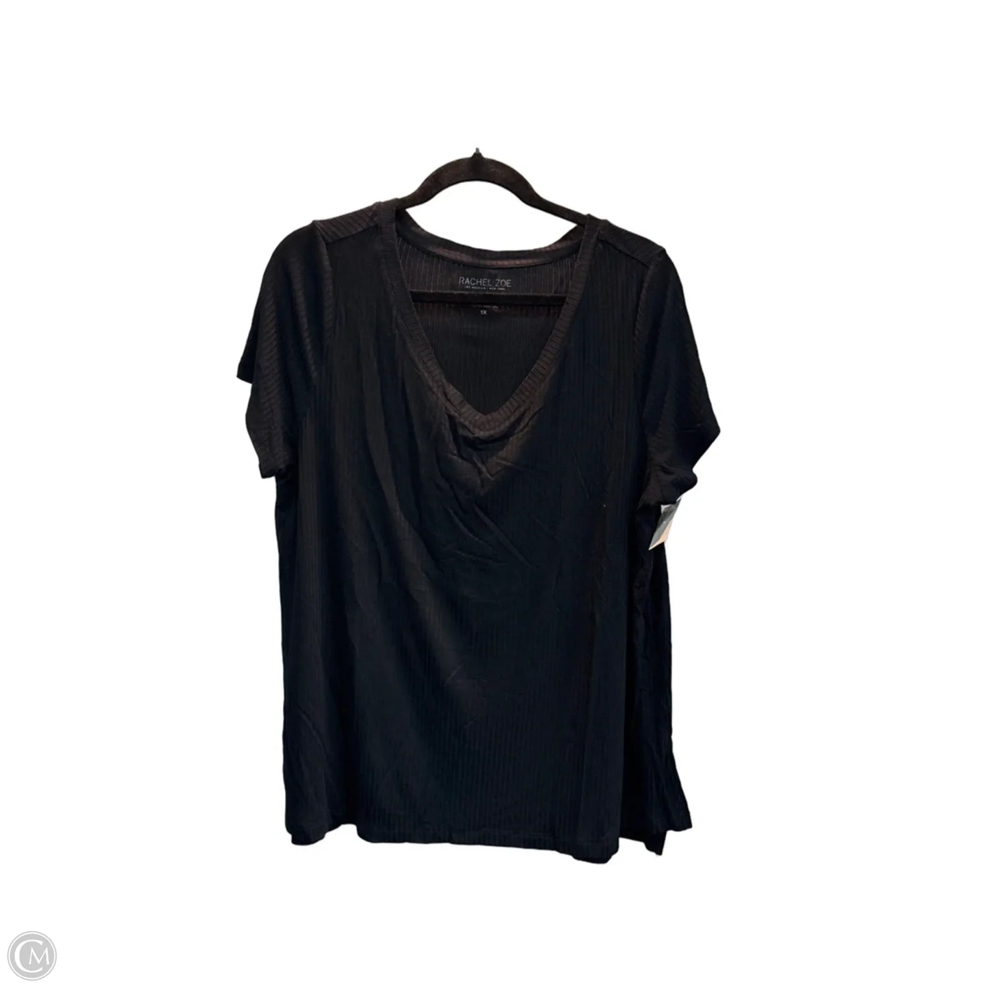 Top Short Sleeve Basic By Rachel Zoe In Black, Size: 1x
