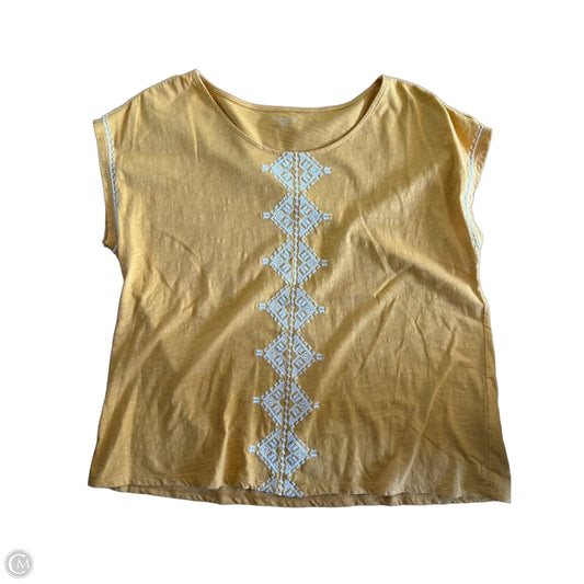 Top Short Sleeve Basic By Garnet Hill In Gold, Size: S