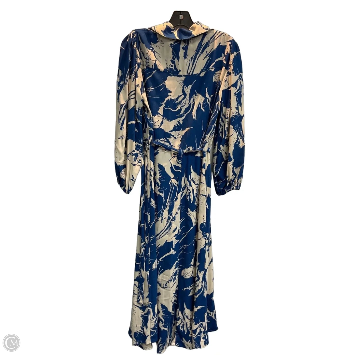 Dress Casual Maxi By Zara In Blue & Cream, Size: M