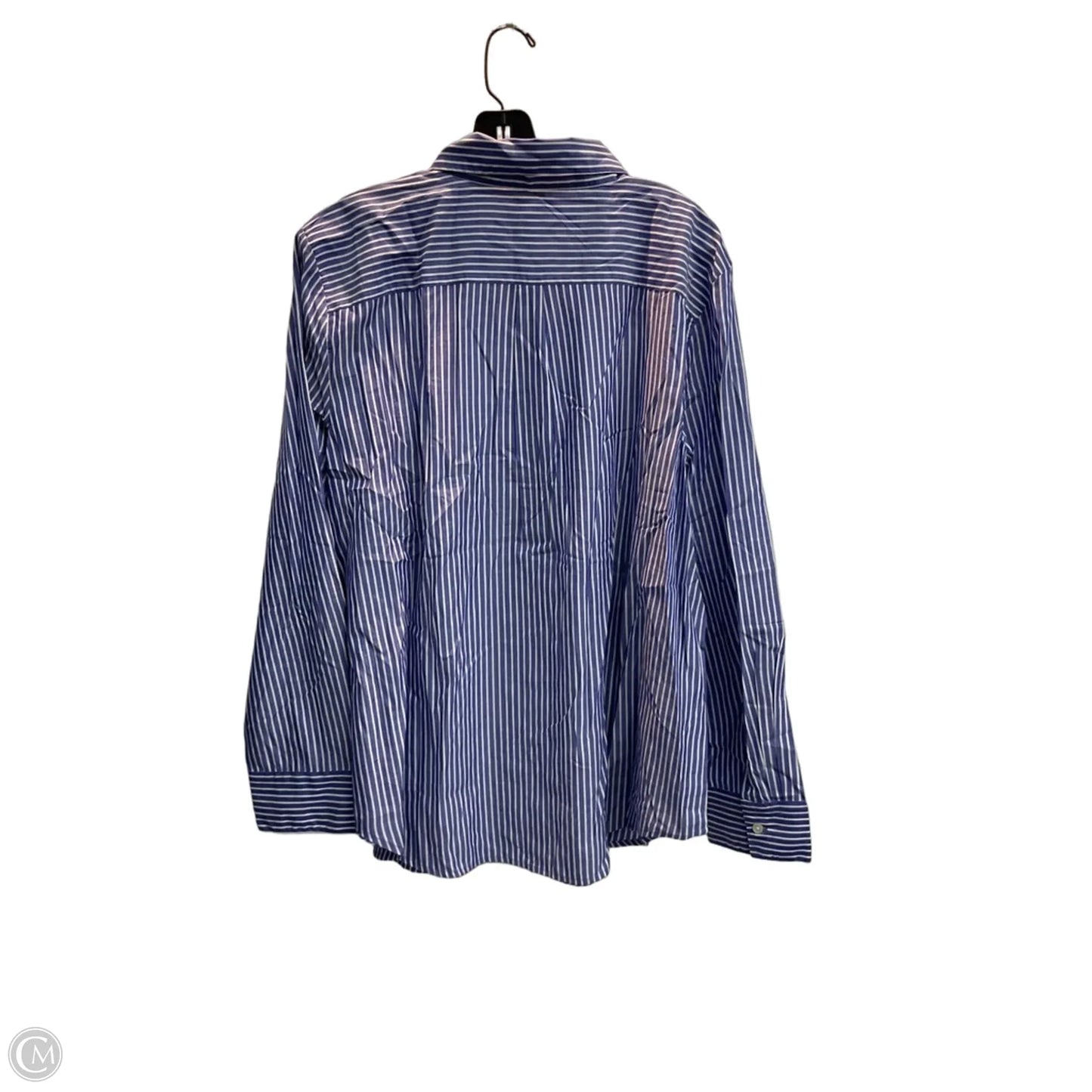 Blouse Long Sleeve By Ann Taylor In Striped Pattern, Size: Xxl