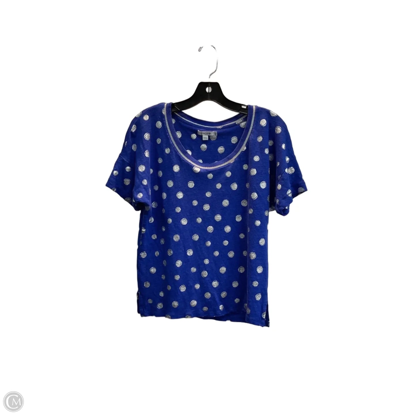 Top Short Sleeve By Chicos In Polkadot Pattern, Size: M