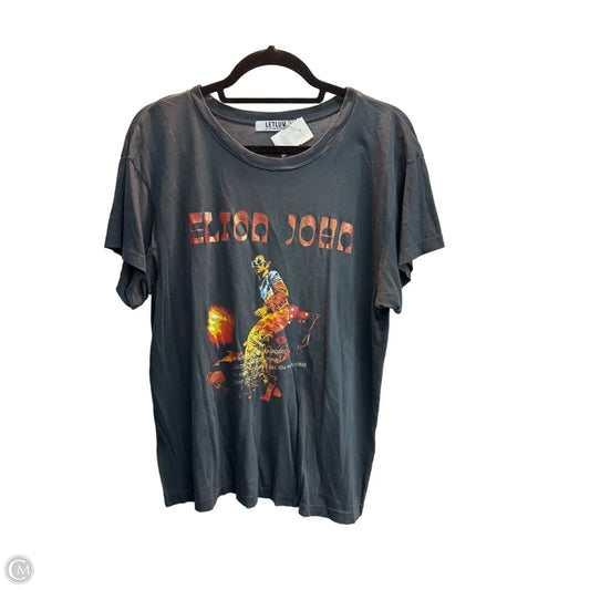 Top Short Sleeve Basic By Anthropologie In Grey, Size: M