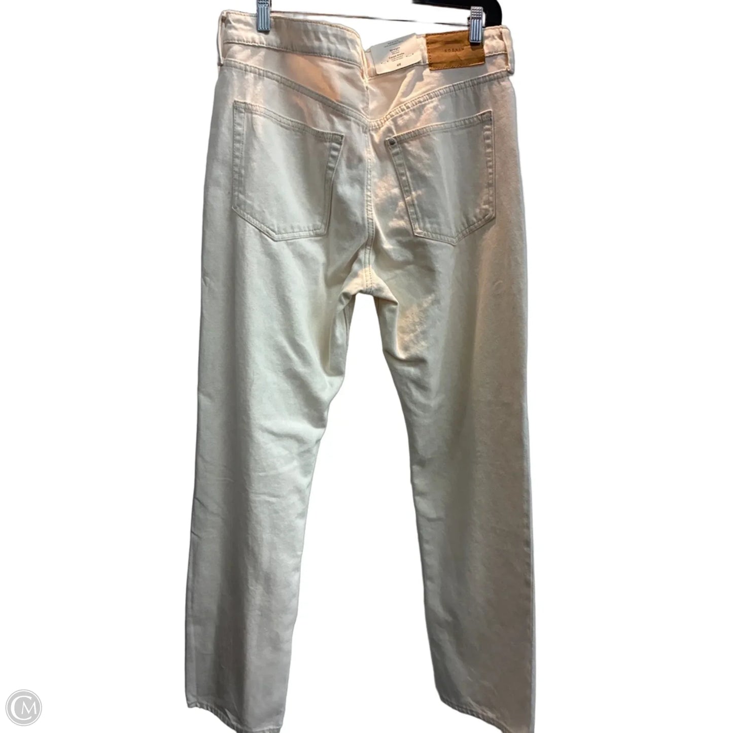 Jeans Straight By H&m In Cream Denim, Size: 14