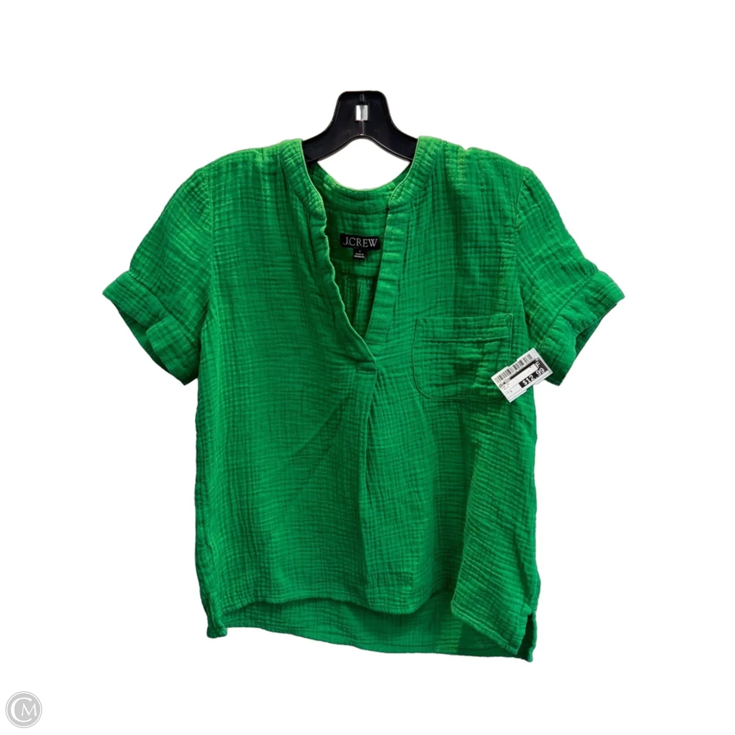 Top Short Sleeve By J. Crew In Green, Size: S
