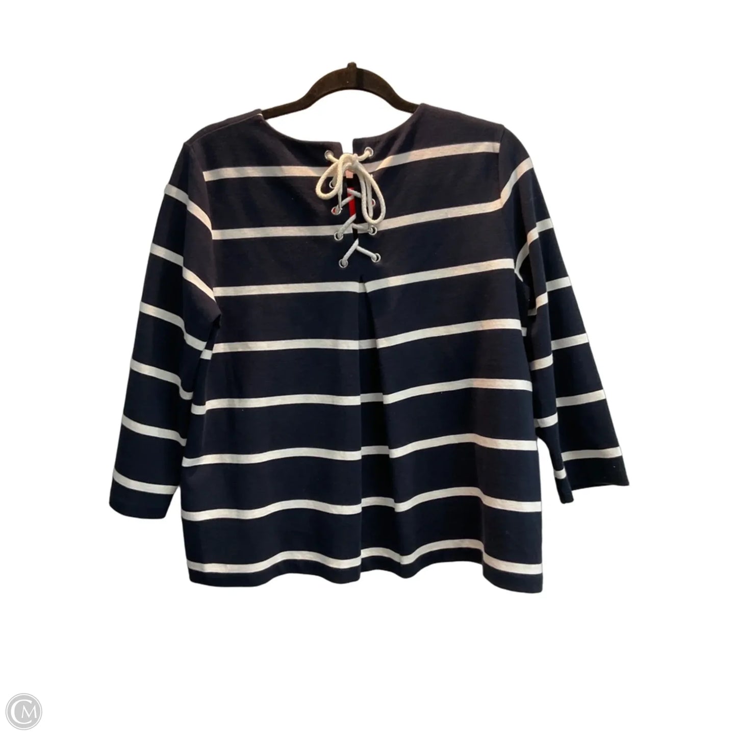 Top 3/4 Sleeve By Tommy Hilfiger In Striped Pattern, Size: M