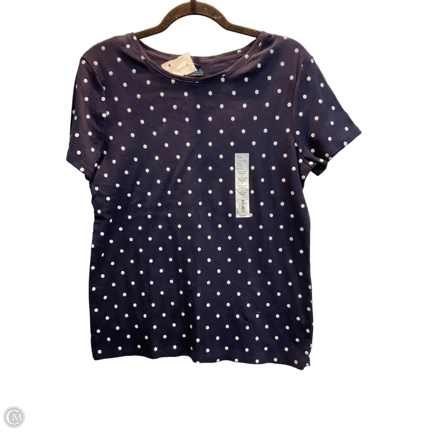 Top Short Sleeve By Croft And Barrow In Polkadot Pattern, Size: S