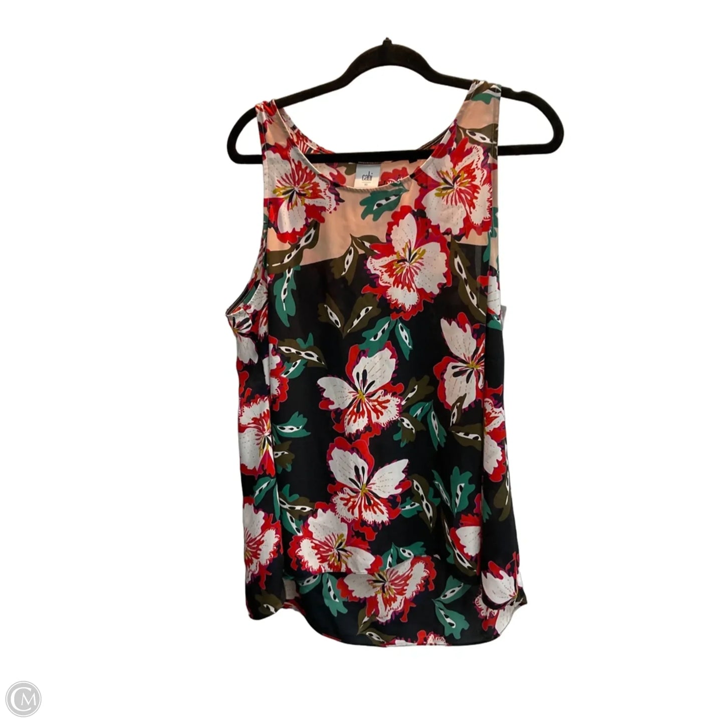 Top Sleeveless By Cabi In Floral Print, Size: Xl