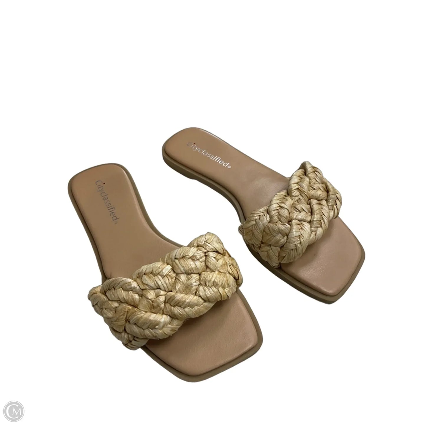 Sandals Flip Flops By City Classified In Tan, Size: 6.5