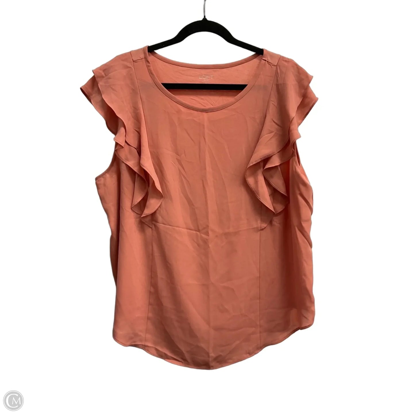 Top Short Sleeve By Loft In Peach, Size: Xl