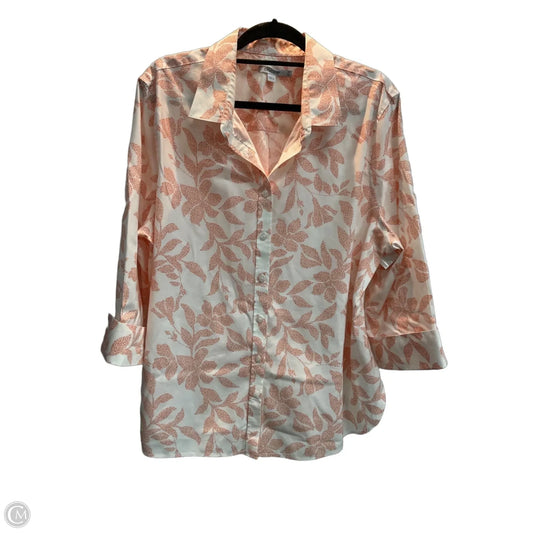 Blouse Long Sleeve By Chicos In Orange, Size: Xl