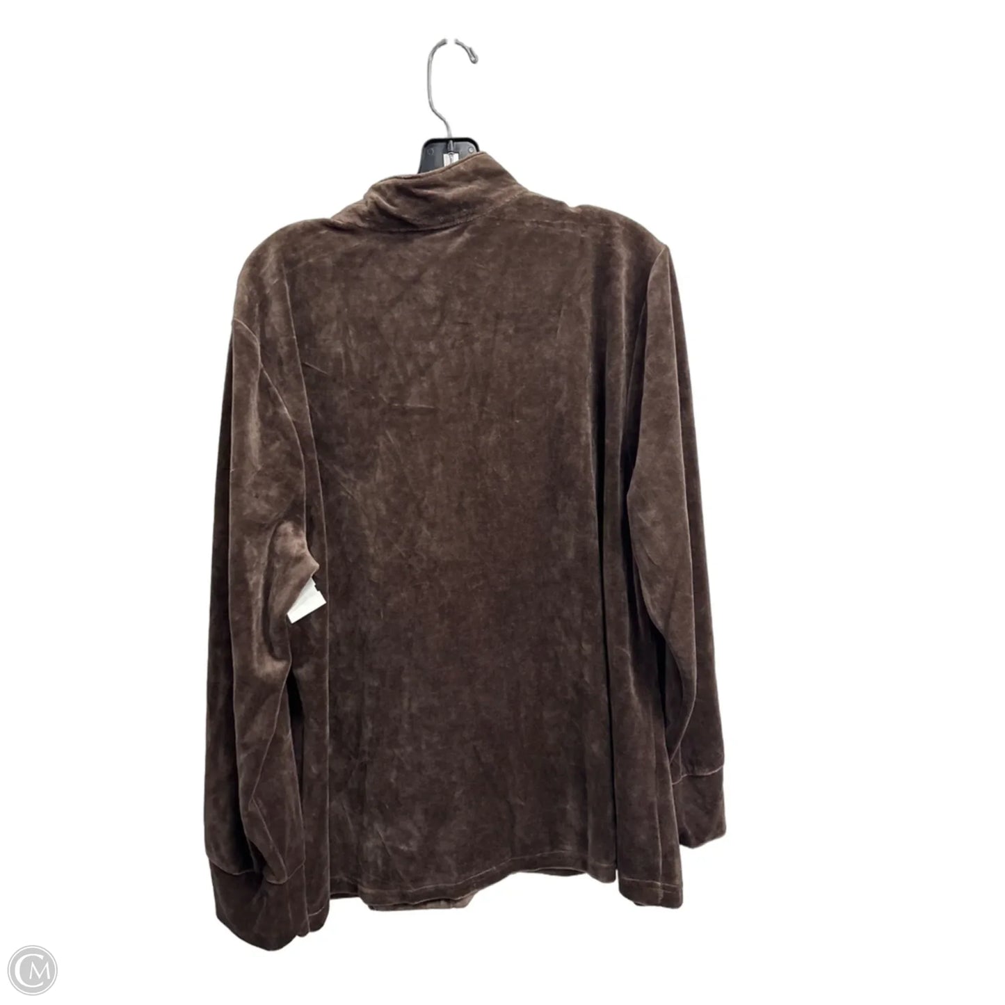 Jacket Shirt By Basic Editions In Brown, Size: Xl