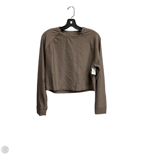 Athletic Top Long Sleeve Collar By Move Theology In Taupe, Size: L