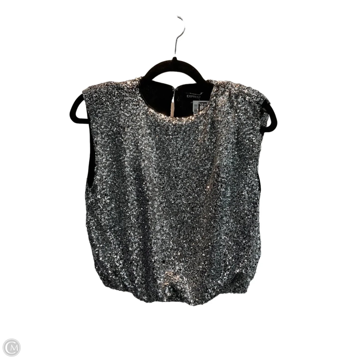 Top Sleeveless By Express In Silver, Size: Xs
