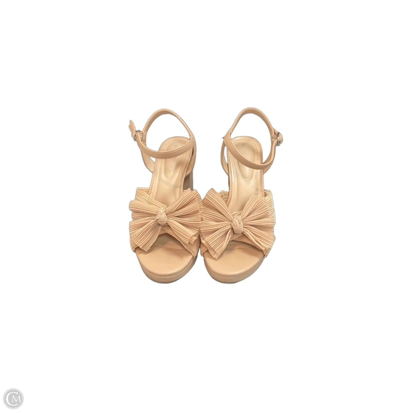 Sandals Heels Block By Kelly And Katie In Tan, Size: 7.5