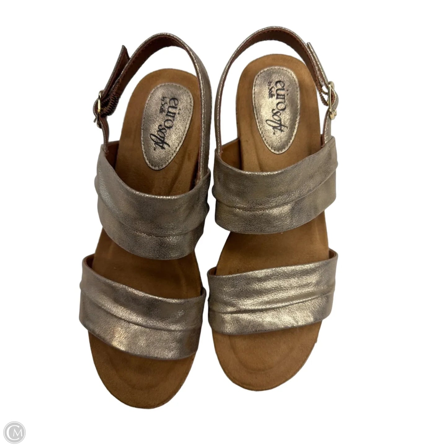 Sandals Heels Wedge By Sofft In Gold, Size: 8