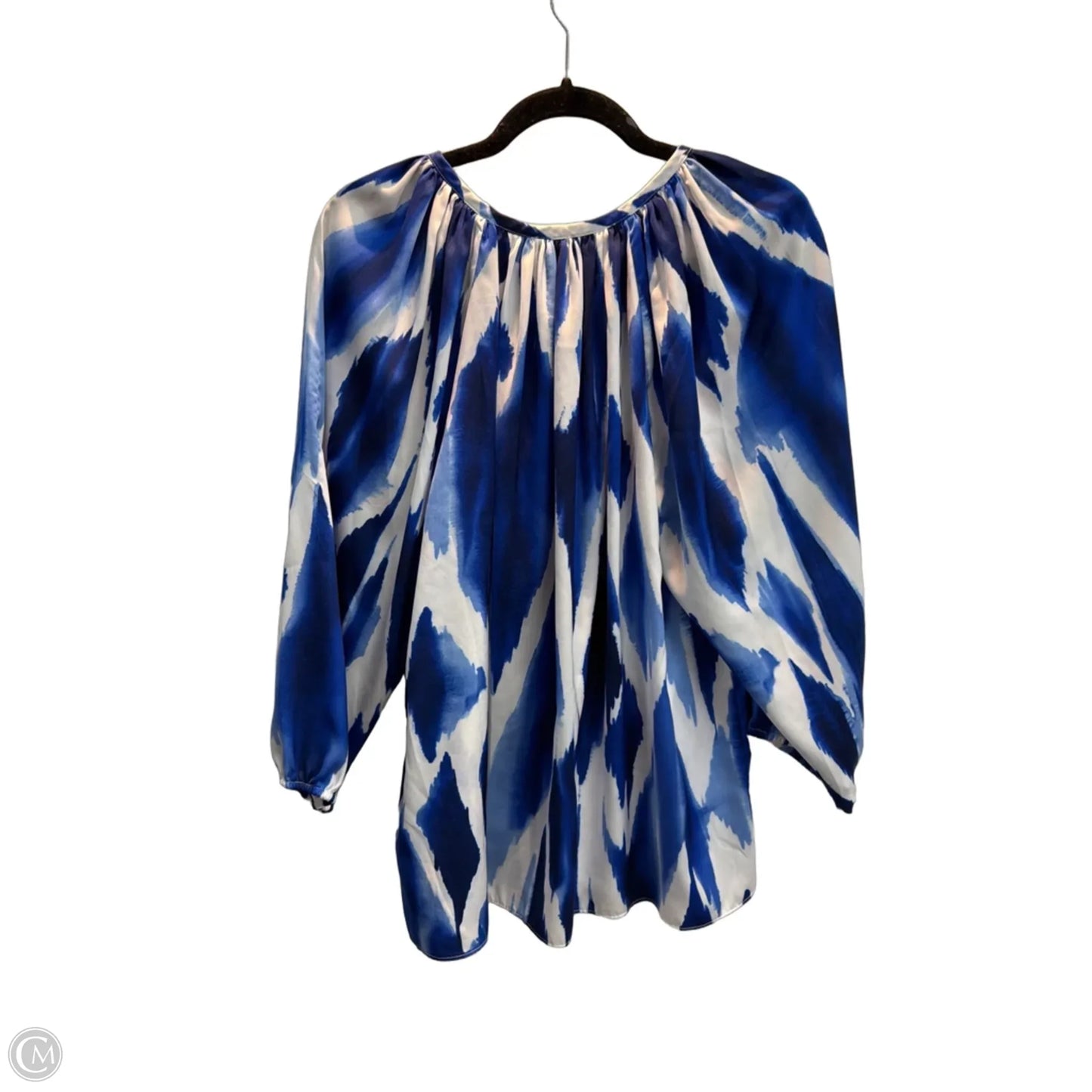 Blouse 3/4 Sleeve By Chicos In Blue, Size: Xl