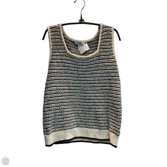 Top Sleeveless By Liz Claiborne In Striped Pattern, Size: L