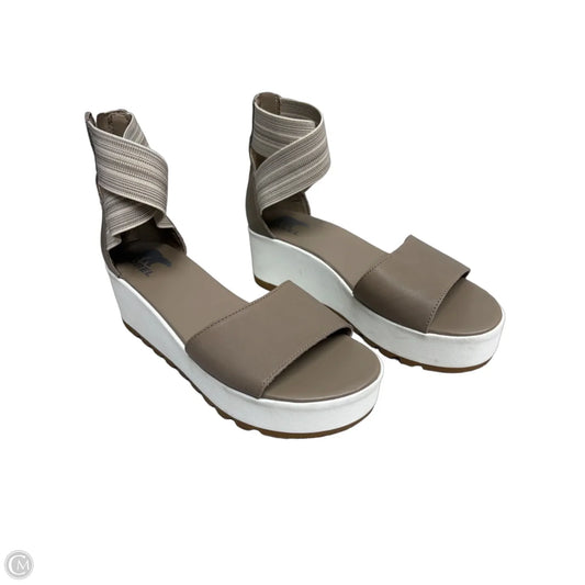 Sandals Heels Platform By Sorel In Tan, Size: 9.5