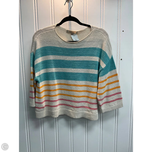 Sweater Short Sleeve By Loft In Multi-colored, Size: M