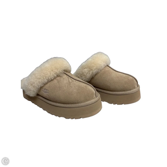 Slippers Designer By Ugg In Tan, Size: 7