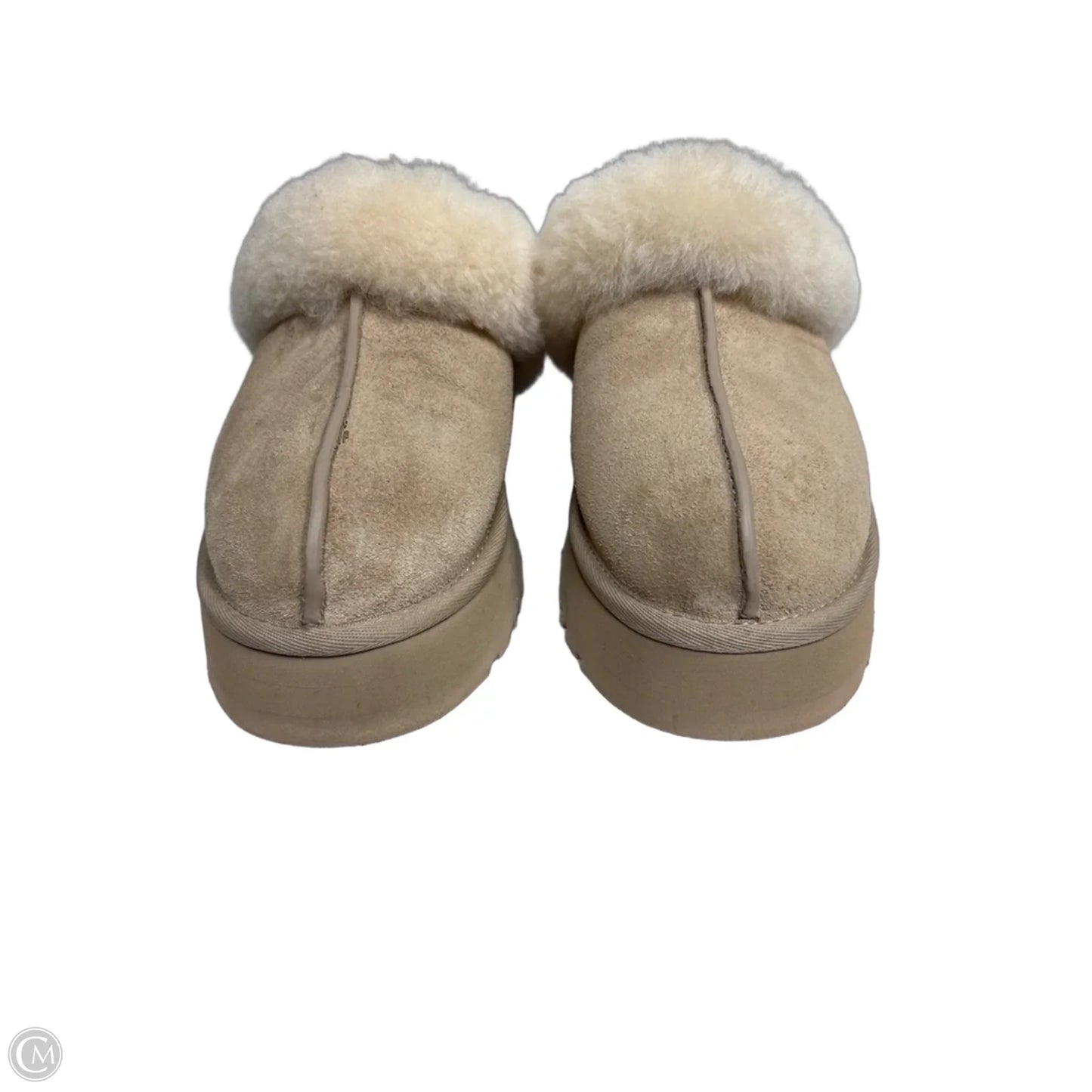Slippers Designer By Ugg In Tan, Size: 7