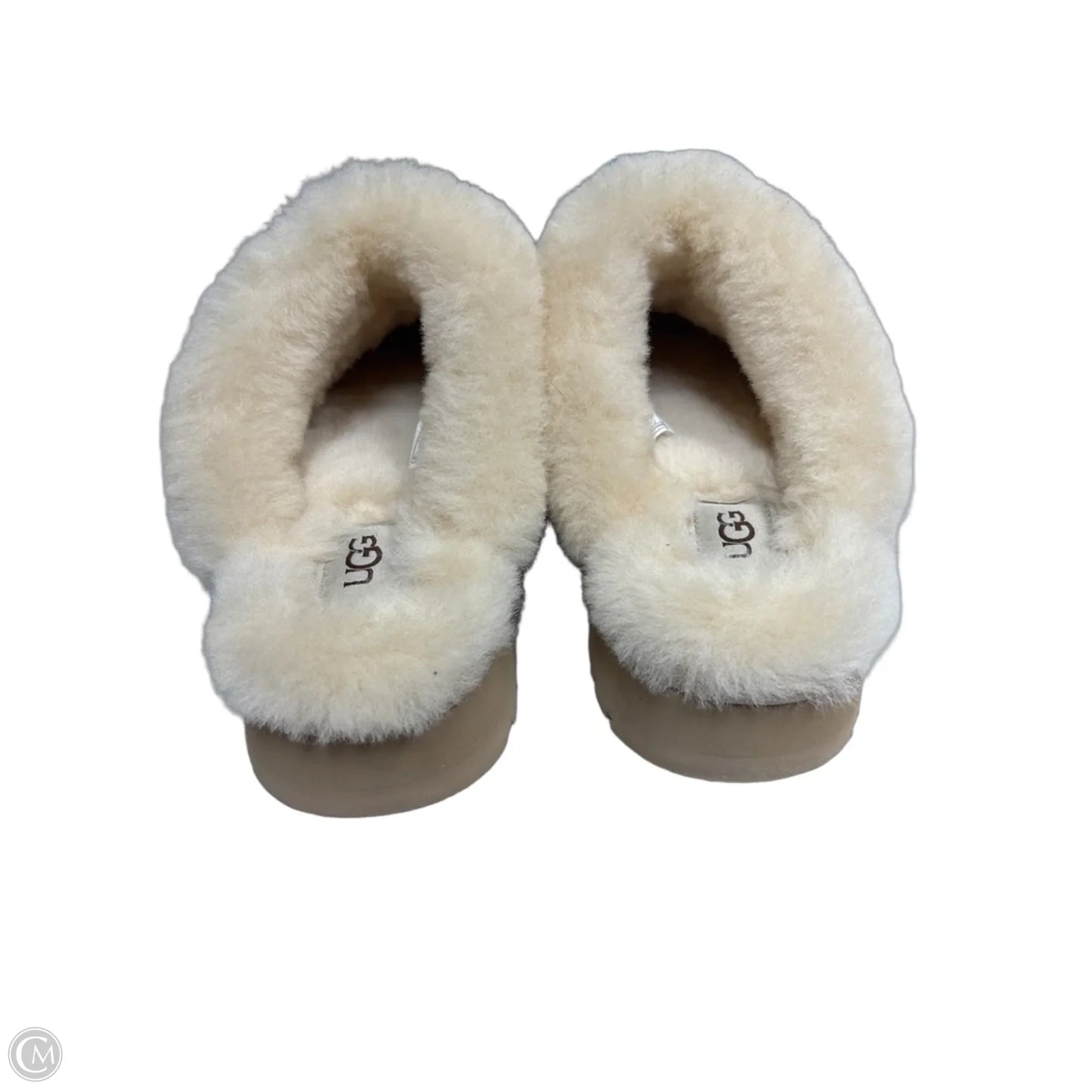 Slippers Designer By Ugg In Tan, Size: 7