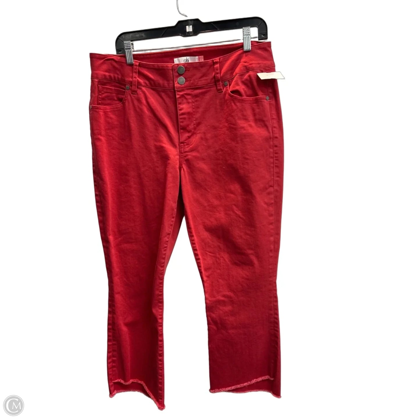 Jeans Straight By Cabi In Red Denim, Size: 14