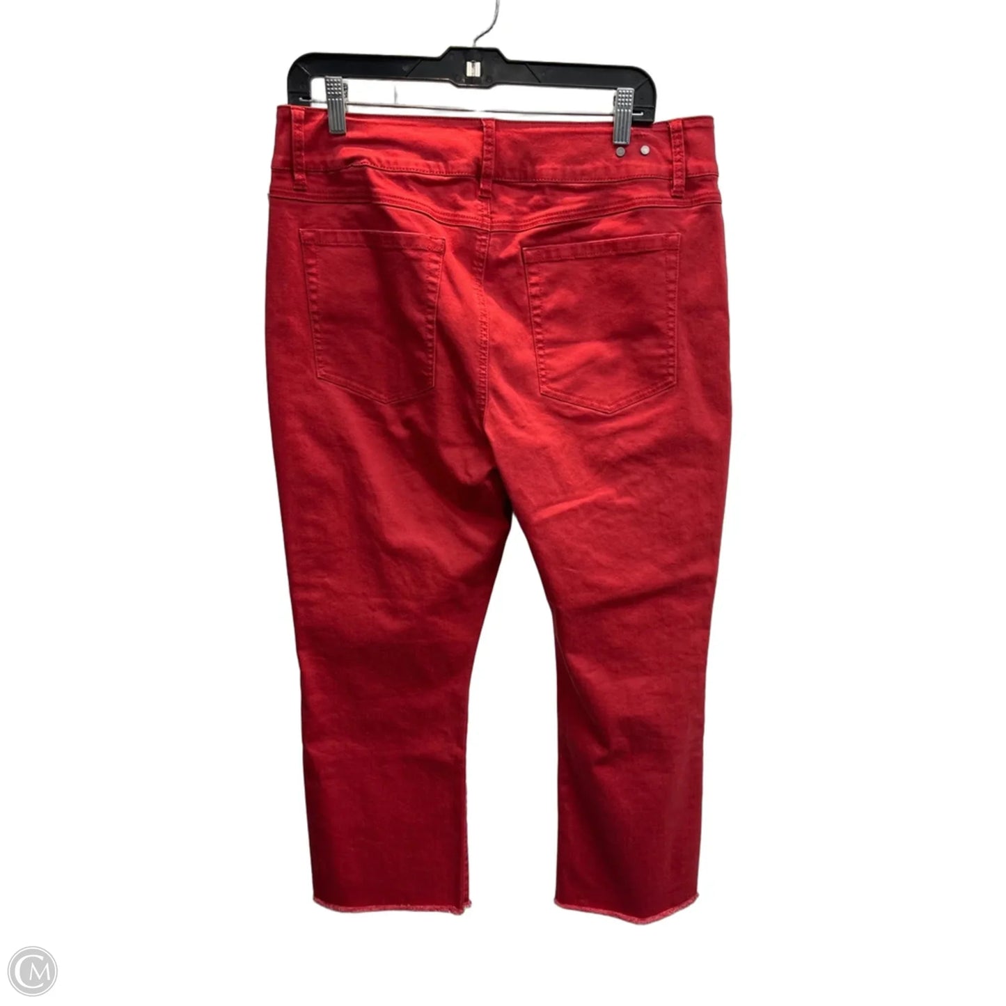 Jeans Straight By Cabi In Red Denim, Size: 14