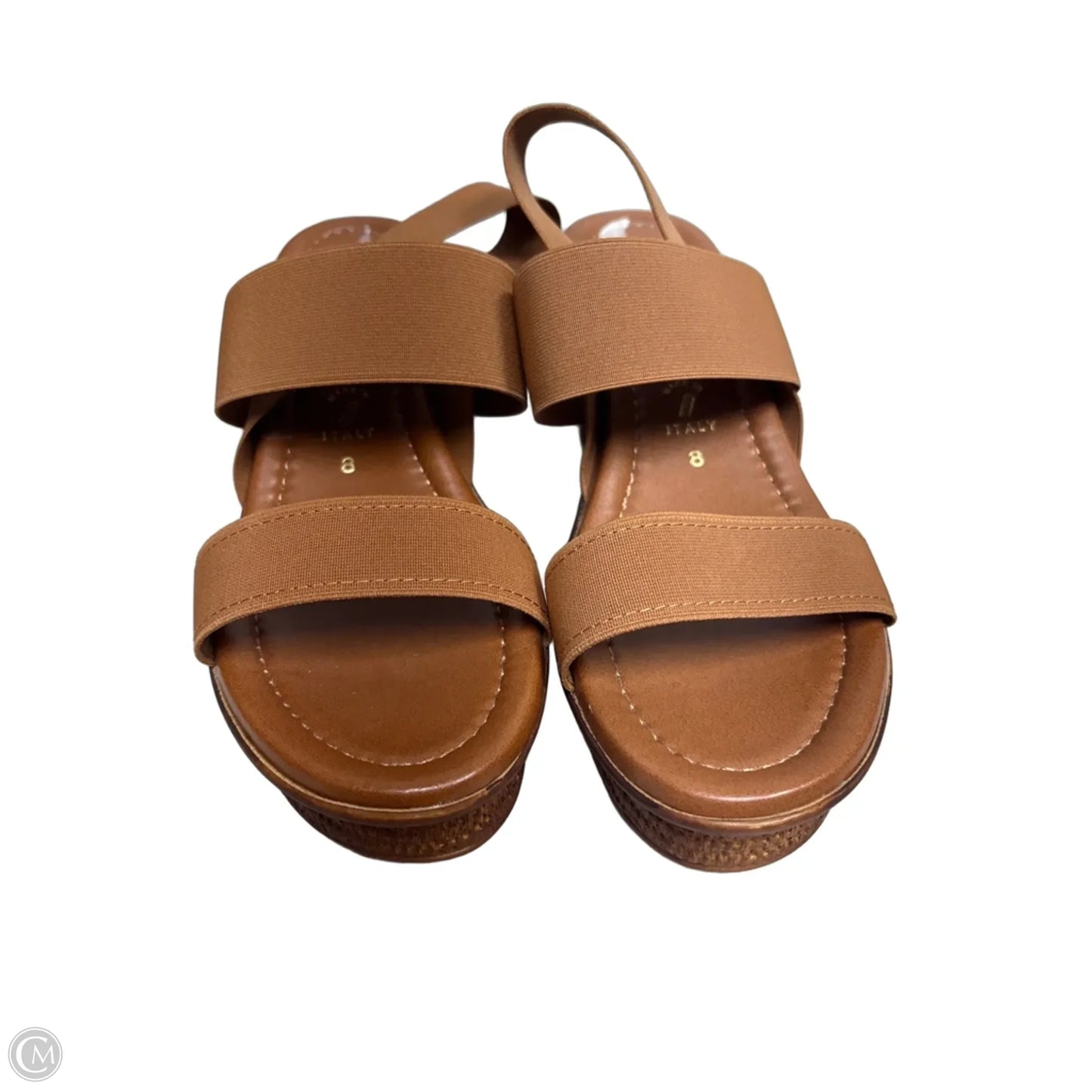 Sandals Heels Platform By Italian Shoemakers In Brown, Size: 8