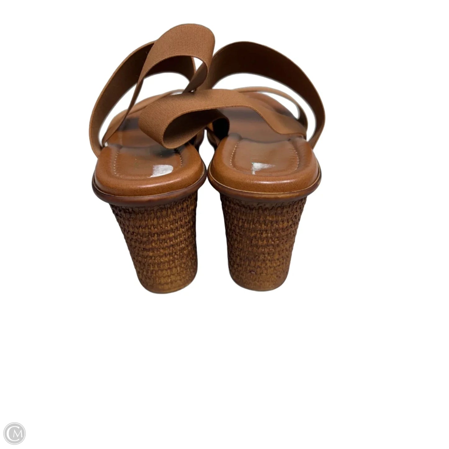 Sandals Heels Platform By Italian Shoemakers In Brown, Size: 8